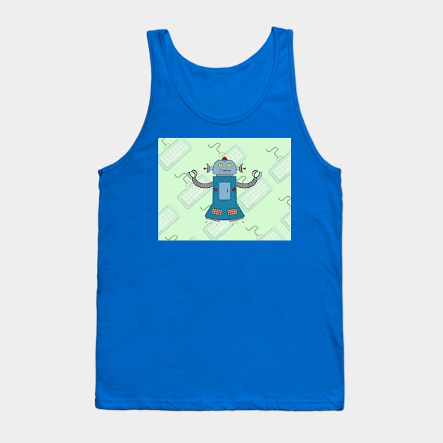 November Keyboard Robot Tank Top by Soundtrack Alley